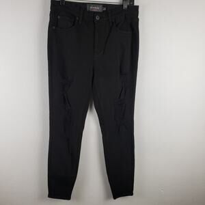 Torrid Women's‎ 10R High Rise Distressed Frayed Skinny Jeans Black Stretch Denim